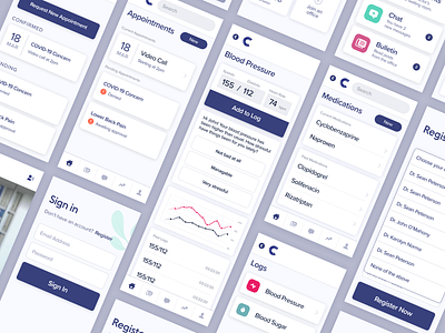 Virtual Health Care App Screens application healthcare ios logs medical medication mobile app ui ux video chat virtual virtual care