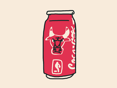 Coke 90s basketball bulls chicago chicago bulls hoops illustration jordan mj nba pip pippen