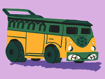 Turtle Van drawing illustration ninja turtles rollin tmnt turtle van turtles van