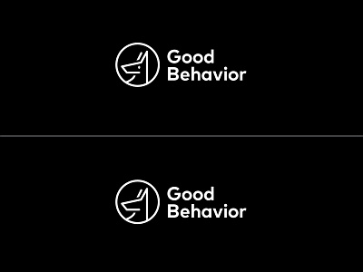 Good Behavior Logo Exploration black brand brand design dog icon identity illustration logo white