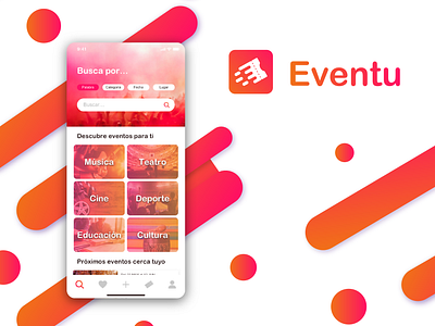 Eventu app UX/UI design app app design booking design events gradient interface ios iphone mobile mobile app design product design sketch ui ux