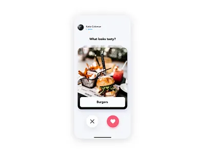 Tinder for food app app app design card cards cards ui deck design food ios minimal swipe tinder ui ux
