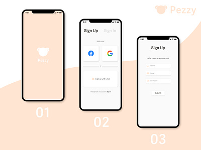 Pezzy - Signup page app branding dailyui design prototype signupform ui ux visual design web website
