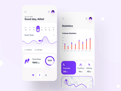 Fitness App app branding chart dashboard design figma fitness fitness app illustration ui ux vector