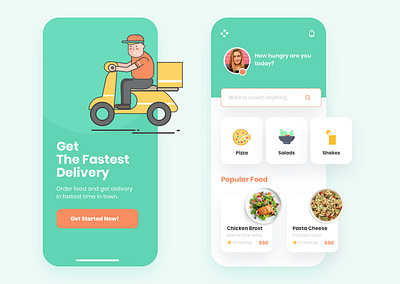 Food App Design app branding design illustration sketch ui vector