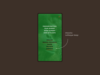 #OrangutanFreedom interactive language menu berlin freelance branding campaign design design designer freelance freelance designer front end dev front end development ngo orangutan ui uidesign uiux user experience design user interface ux webdesign website