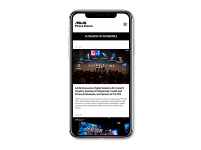 Press page asus dailyui design flat minimal mobile press press page redesign ui ux web website
