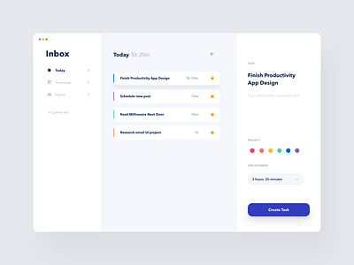 Simple Task / Productivity App - Exploration 2 app application clean dashboard design desktop application interface minimal page product product design productivity app task management task manager ui ui design ux web