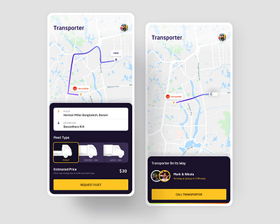 Truck Rental App app design fleet interaction logistics trade transport truck trucks ui ux