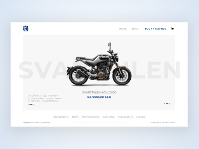 Husqvarna Motors Website Header Design husqvarna401 minimalism uxdesign webdesign