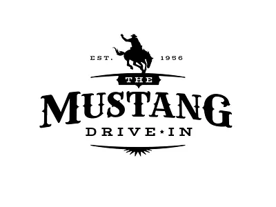 Mustang Drive-in branding logo typogaphy