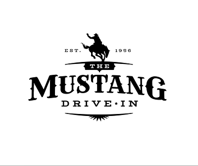 Mustang Drive-in branding logo typogaphy