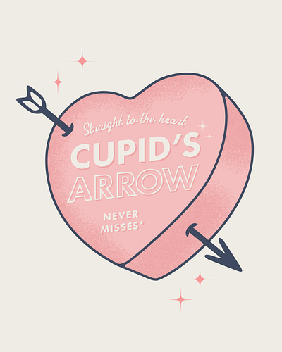 Cupid's Arrow after effects animation badge cupid design grain hoodfonts illustration illustrator love texture typography valentine vector