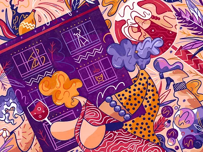 Lockdown Mess alone character design characters cute flat hiwow home illustration loneliness quarantine stayhome