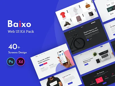 Baixo Web UI Kit adobe photoshop adobe xd design illustration kit ui uiux ux vector web