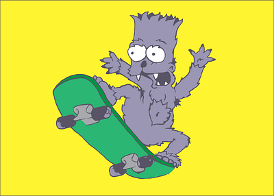 fuzzy bart character flat illustration