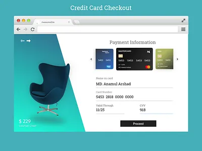 Credit Card Checkout typography ui design web
