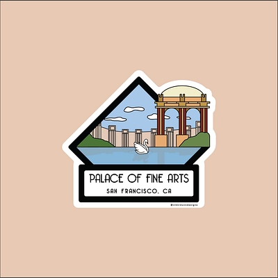 Palace of Fine Arts - Sticker Design adobe design illustration palace of fine arts san francisco sitcker design stickers vector wacom