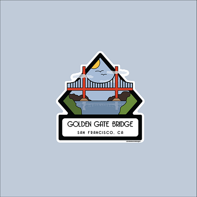 Golden Gate Bridge - Sticker Design adobe adventure design golden gate bridge illustration san francisco sticker vector wacom