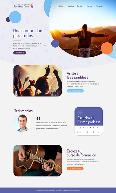 Catholic web design circles community minimalist religion ui ux website