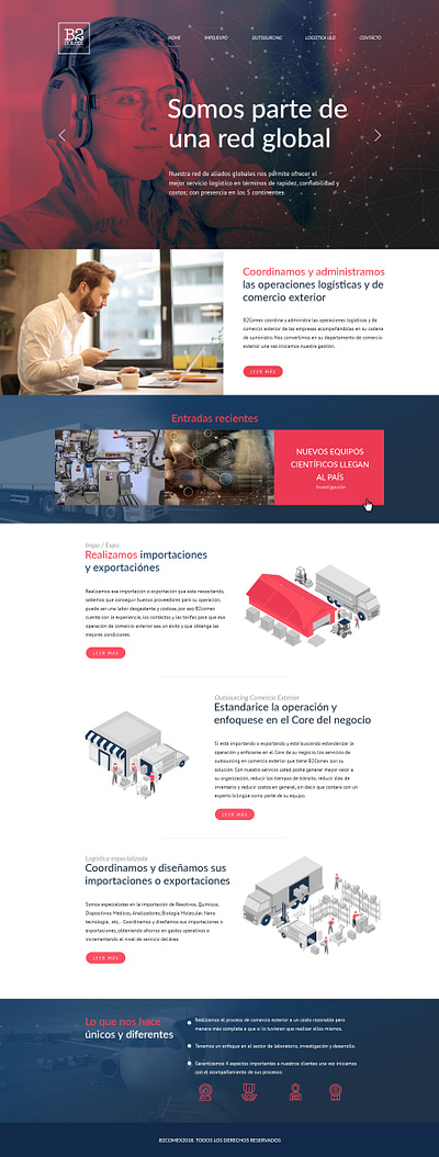 Import/Export website clean plane red redesign ui ux website