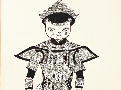 Empress Cat art drawing illustration line art