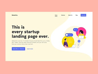 Simple Landing Page app design flat illustration minimal ui ux web