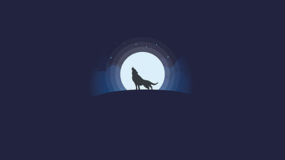 wolf on the hill @tutvid illustration