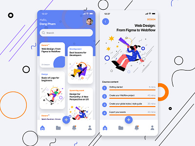 Learning App app design figma learning app ui ux