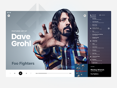 Challenge #009 dailyui dailyui 009 desktop foo fighters music player