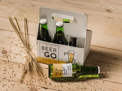 BEER TO GO design illustration logo minimal vector