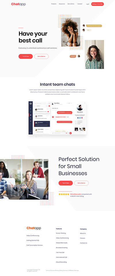 Homepage - Chat app Design design illustration minimal type typography ui ux vector web website