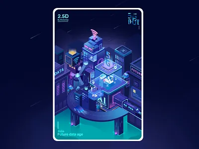 5G era 2.5d illustration ui