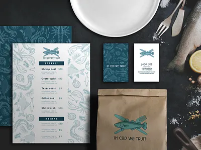 Seafood restaurant - logodesign and branding branding design illustration logo package design vector