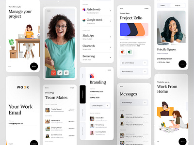 Work From Home | Better Way To Manage Your Work airbnb app design asana brand identity branding branding design dribbble dribbble best shot google ios app messages minimal app ofspace ofspace agency project management project management tool trello video call work from home workfromhome