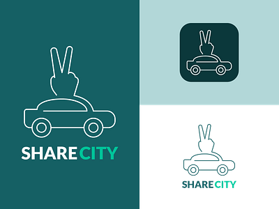 DailyLogo #29 - Ride Sharing car dailylogo dailylogochallenge hand illustration lineart logo one line peace