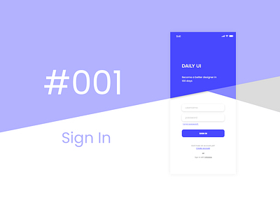 Daily UI #001 001 adobe xd app dailyui design flat minimal photoshop ui ux