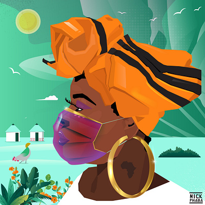 Zuzu Africa african african woman cato manor design durban flat illustration kasi local vector