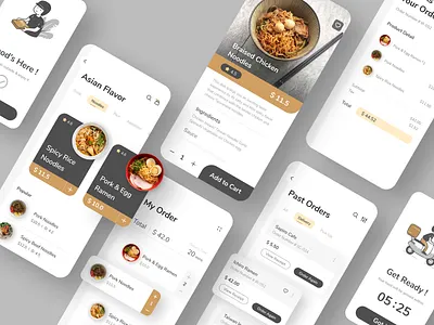 Food Delivery App app asian food figma food app food delivery app food delivery service illustration illustrator mobile app mobile ui noodles procreate ui uichallenge uidesign