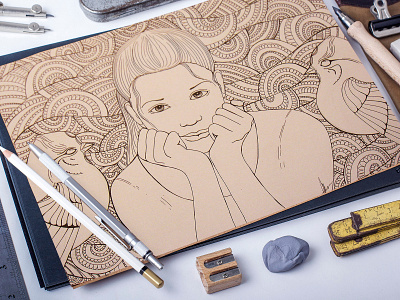 Illustration "Give advice" Path 1 art design drawing graphic design idea illustration painting portrait art