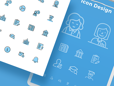 Icon Design 1 blue blue and black blue and white branding design icon design icon set iconography icons round icons rounded corner theme design theme icon ui