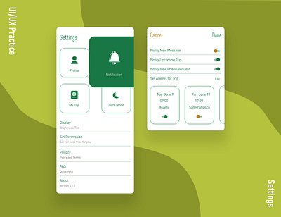 Settings app color design flat icon typography ui ux