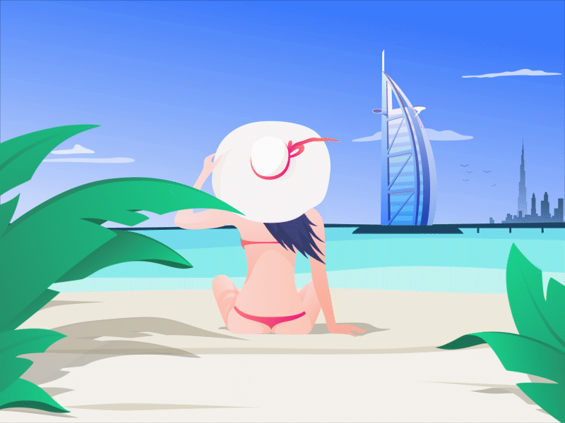 Good vibes happen in Summer!!! art beach beauty design fashion follow gif girl happy illustration life love motiongraphics nature sky style summer summertime travel vector