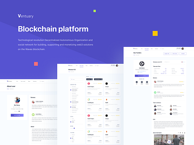 Ventuary — UI UX for blockchain company app design blockchain blog design clean design color palette crypto cryptocurrency filter ui lightui modern design money platform design review design send startup uidesign uikit uxdesign web design website design