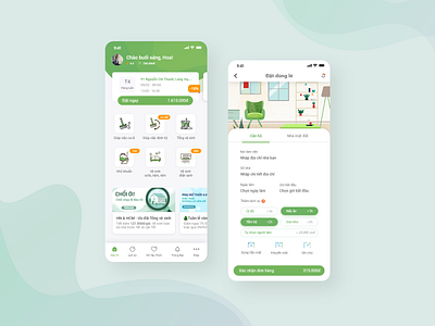 Maid Service - Home Screen app design illustration maid ui