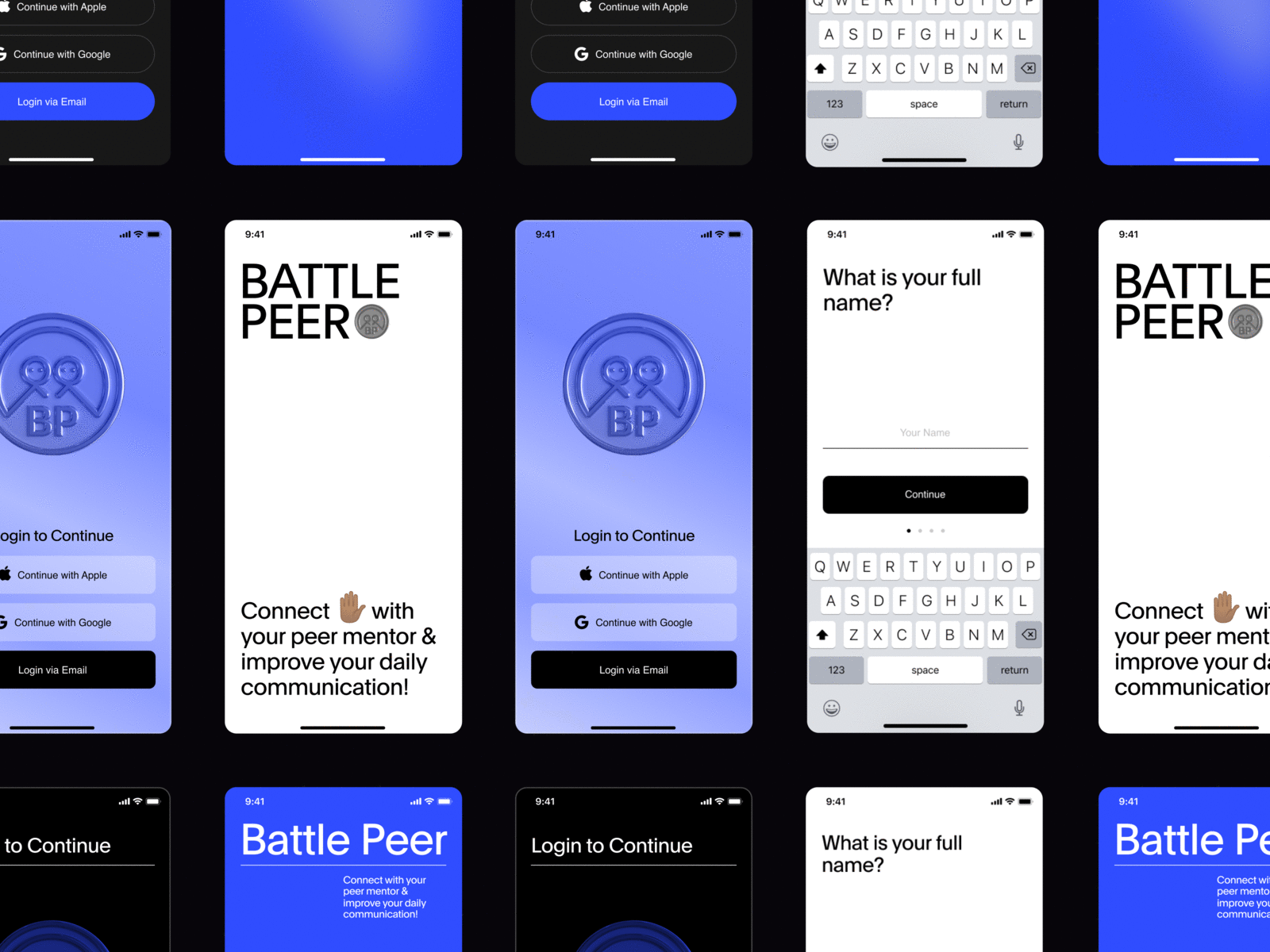 Battle Peer-Art direction app app design art direction branding creative direction design layout logo minimal minimalist mobile design modern typography ui ux whitespace