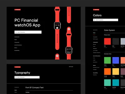 PCF watchOS App – Digital Style Guide apple watch bank app bankapp design system designsystem designsystems digital branding financial financial app ios style guide styleguide watchos