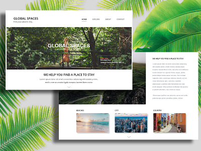 Global Spaces UI - Dilmi Kottachchi adobe xd design landing page ui ux