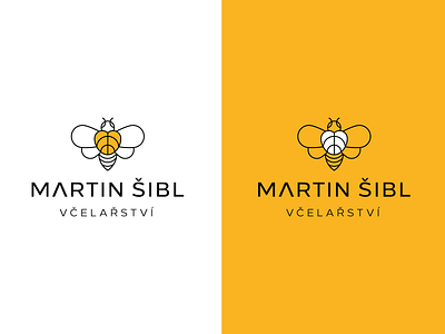 LOGO Martin Šibl - Beekeeping & Honey bee brand branding creative czechia design health heart honey line art logo design modern sweet vector yellow