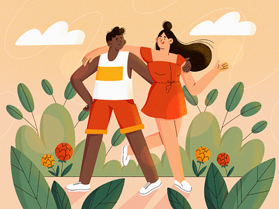 Summer walk character character design character illustration illustration nature people procreate summer walk